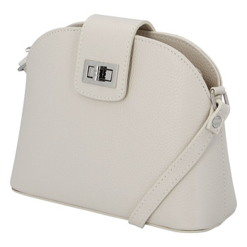 Dámska kožená crossbody kabelka béžová - ItalY Brokylon