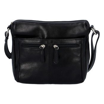 Dámska kožená crossbody kabelka čierna - ItalY ItOff