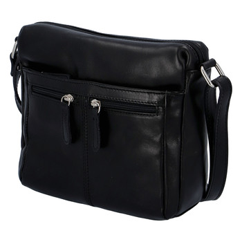 Dámska kožená crossbody kabelka čierna - ItalY ItOff