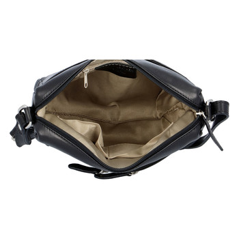 Dámska kožená crossbody kabelka čierna - ItalY ItOff