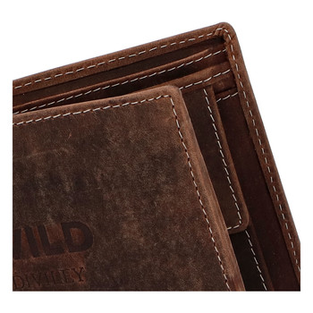 Pánska kožená peňaženka hnedá - WILD Stockholm