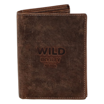 Pánska kožená peňaženka hnedá - WILD Sangaj