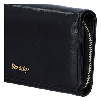 Dámska kožená peňaženka čierna - Rovicky 8806