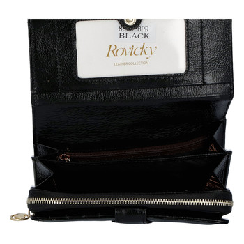 Dámska kožená peňaženka čierna - Rovicky 8806
