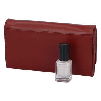 Kvalitná dámska kožená tmavočervená peňaženka - Delami BAGL04104