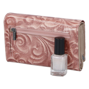 Dámska kožená lakovaná peňaženka ružová - Lorenti 112X