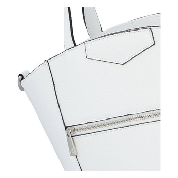 Dámska kožená kabelka cez plece biela - ItalY Zhoushan