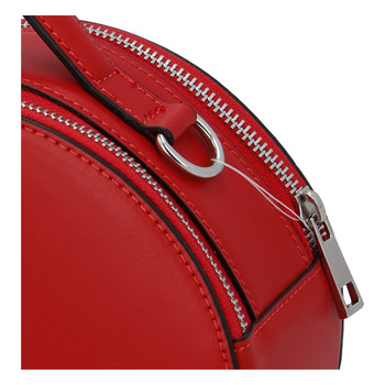 Malá červená elegantná dámska kožená kabelka - ItalY Husna
