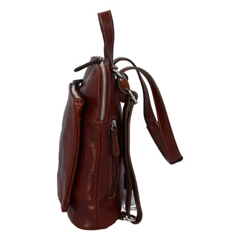 Dámsky kožený batôžtek kabelka hnedý - ItalY Englis