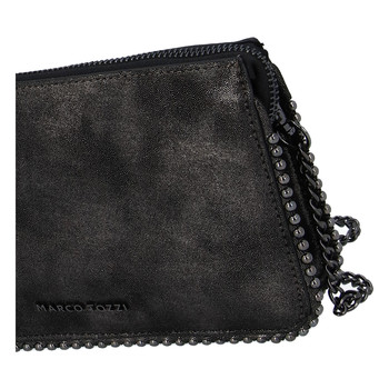 Dámska módna listová kabelka čierno-strieborná - Marco Tozzi Jane