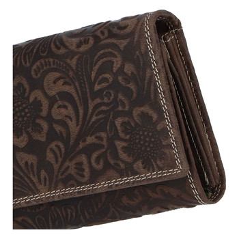 Dámska kožená peňaženka tmavo hnedá - Tomas Imbali