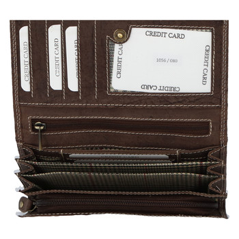 Dámska kožená peňaženka tmavo hnedá - Tomas Imbali
