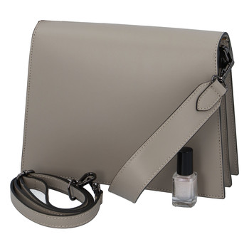 Luxusná kožená crossbody kabelka taupe - ItalY Wien