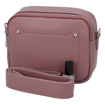 Kožená crossbody kabelka ružová - ItalY Quadro