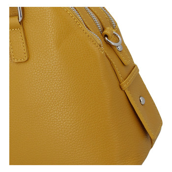 Módna dámska kožená kabelka žltá - ItalY Salva