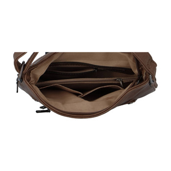 Dámska crossbody kabelka tmavá camel - Romina Sara