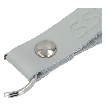 Kožená kľúčenka pútko na kľúče sivá - SSFDR Azuro