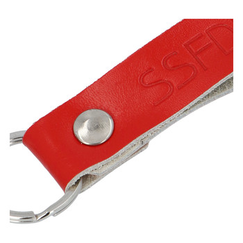 Kožená kľúčenka pútko na kľúče červená - SSFDR Azuro