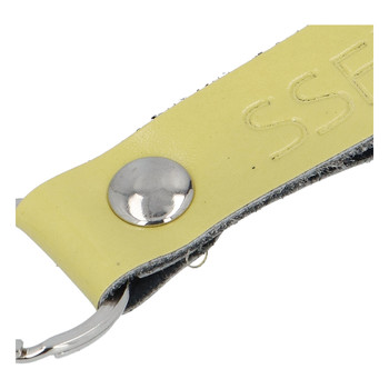 Kožená kľúčenka pútko na kľúče žltá - SSFDR Azuro