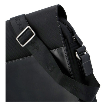 Moderná polokožená kožená taška čierna - Hexagona Cendrik