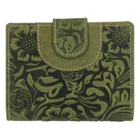 Elegantná kožená peňaženka so vzorom zelená - Tomas Pilia