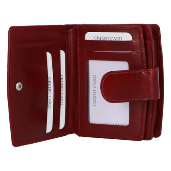 Dámska kožená peňaženka tmavočervená - Tomas Coulenzy