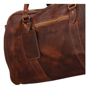 Kožená cestovná taška koňakovohnedá - Greenwood Cooper