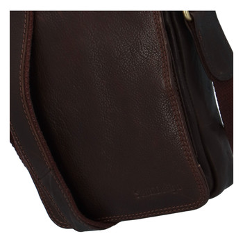 Pánska kožená taška na doklady cez rameno hnedá - SendiDesign Dumont