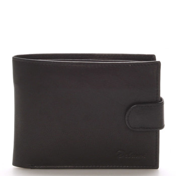 Pánska kožená čierna peňaženka - Delami 8945