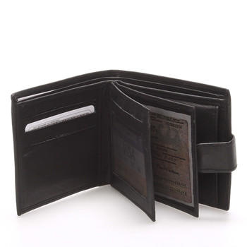 Pánska kožená čierna peňaženka - Delami 8945