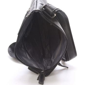 Pánska kožená taška cez rameno čierna - Gerard HENON Frankie