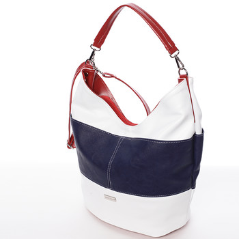 Elegantná bielo-modro-červená dámska kabelka cez rameno - Delami Shakira