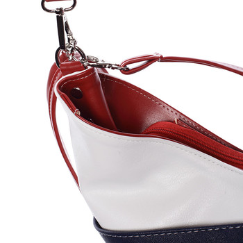 Elegantná bielo-modro-červená dámska kabelka cez rameno - Delami Shakira