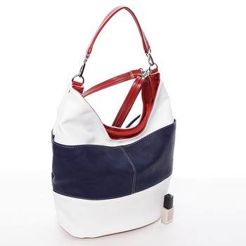 Elegantná bielo-modro-červená dámska kabelka cez rameno - Delami Shakira