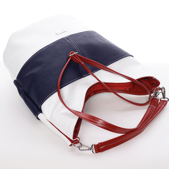 Elegantná bielo-modro-červená dámska kabelka cez rameno - Delami Shakira