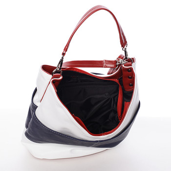 Elegantná bielo-modro-červená dámska kabelka cez rameno - Delami Shakira