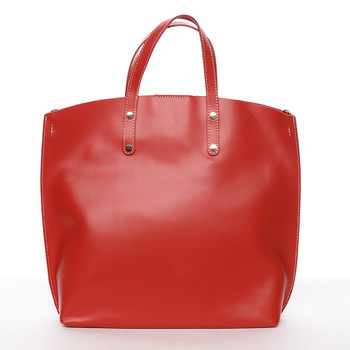 Dámska kožená kabelka do ruky svetločervená - ItalY Sydney