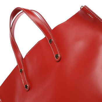 Dámska kožená kabelka do ruky svetločervená - ItalY Sydney
