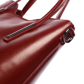 Stredná kožená kabelka červená - ItalY Chevelle