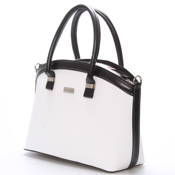 Elegantná bielo-čierna dámska kabelka do spoločnosti - Delami Renee