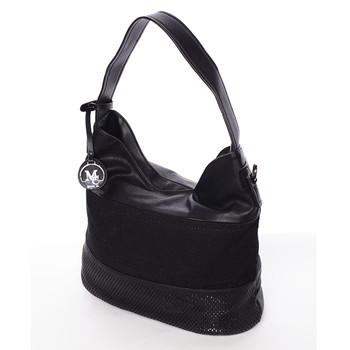 Trendy dámska kabelka cez plece čierna - MARIA C Fleur
