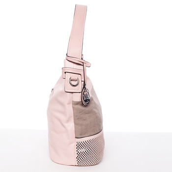 Trendy dámska kabelka cez plece ružová - MARIA C Fleur