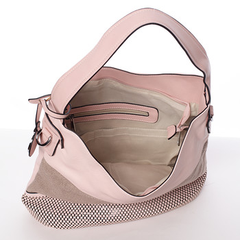 Trendy dámska kabelka cez plece ružová - MARIA C Fleur