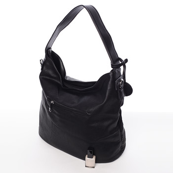 Trendy dámska kabelka cez plece čierna - MARIA C Fleur