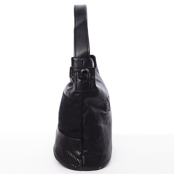 Trendy dámska kabelka cez plece čierna - MARIA C Fleur