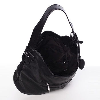 Trendy dámska kabelka cez plece čierna - MARIA C Fleur