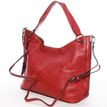 Módna dámska kabelka cez plece červená - Dudlin Pierretta