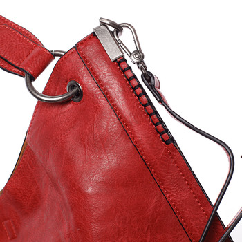 Módna dámska kabelka cez plece červená - Dudlin Pierretta