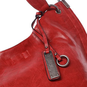 Módna dámska kabelka cez plece červená - Dudlin Pierretta