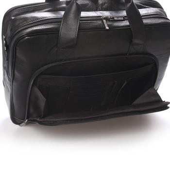 Luxusná pánska kožená taška cez rameno čierna - Bellugio Lance